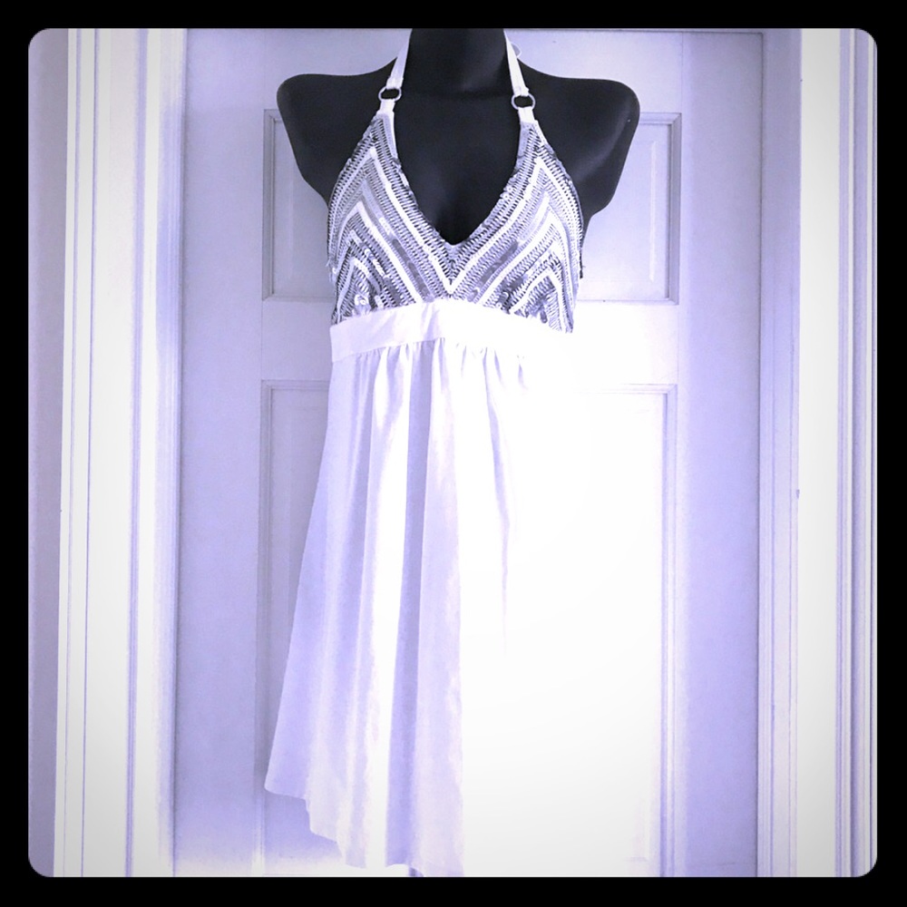 Victoria’s Secret White Halter Sequins Dress!